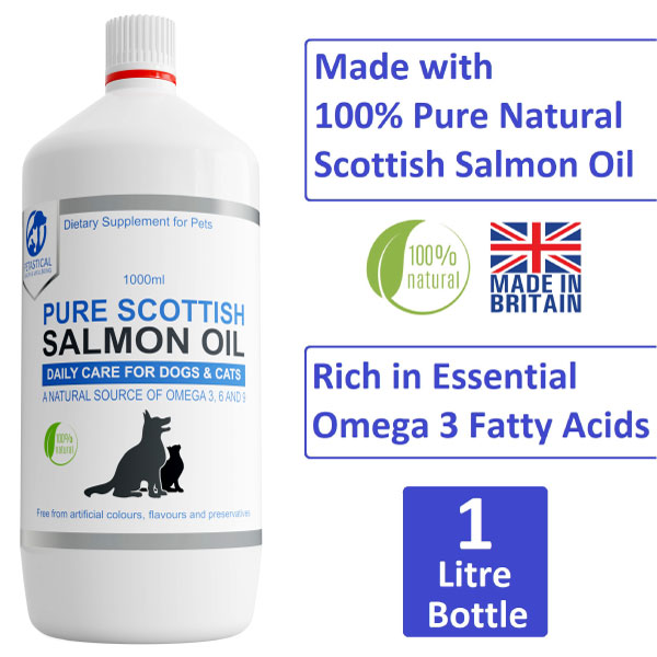 Petastical Pure Scottish Salmon Oil for Dogs and Cats (1 Litre