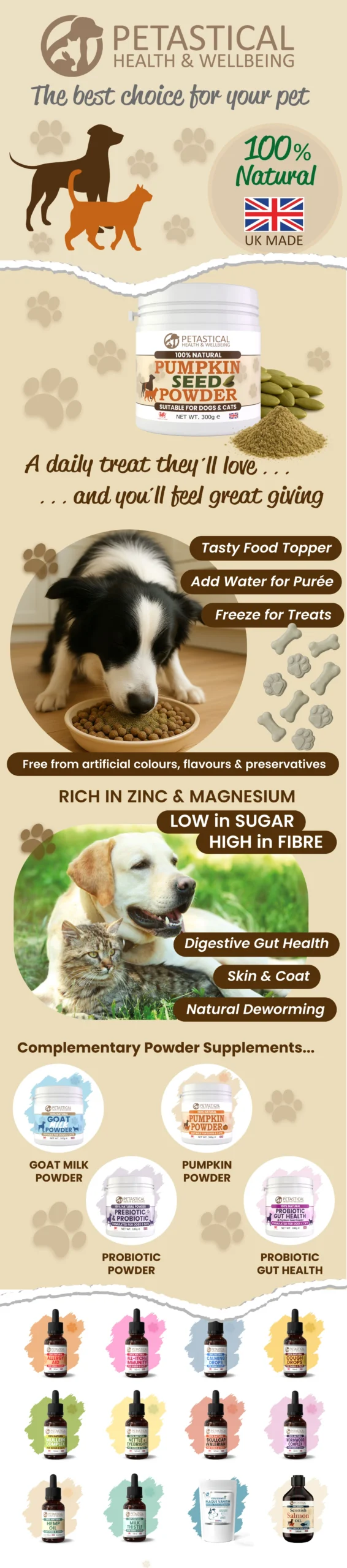 Pumpkin Seed Powder for Dogs Cats